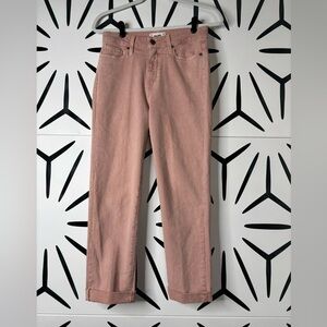 Paige Hoxton Straight Ankle Raw Edge Jeans in Blush